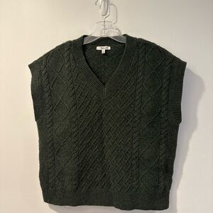 Madewell Olive Cable Knit Sweater Vest